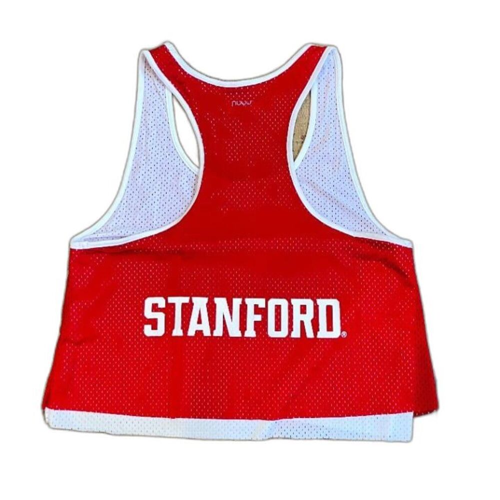 NUYU Red Stanford Mesh Double Layer Tank Top NEW Large Ivy League Sporty